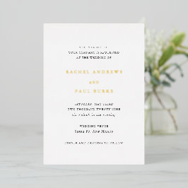 Invitación Con Relieve Metalizado Boda Formal Clásica Atemporal