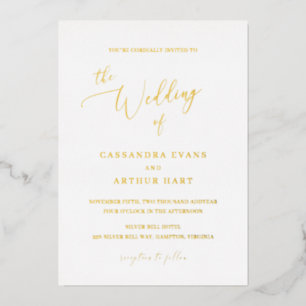 Invitación Con Relieve Metalizado Boda Formal Clásica Tradicional Simple Elegante