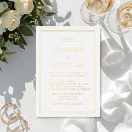Invitación Con Relieve Metalizado Boda Formal Elegante