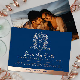 Invitación Con Relieve Metalizado Boda fotográfica de la corona salva el oro del ros