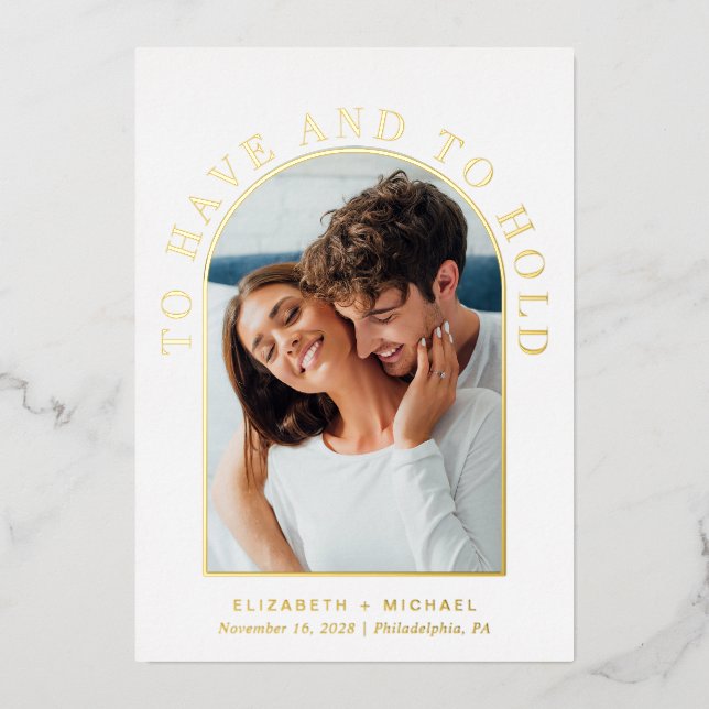 Invitación Con Relieve Metalizado Boda fotográfico de arte moderno (Anverso)