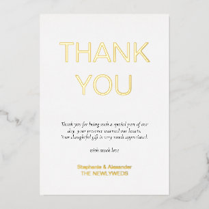 Invitación Con Relieve Metalizado Boda fotográfico de texto simple Gracias Real