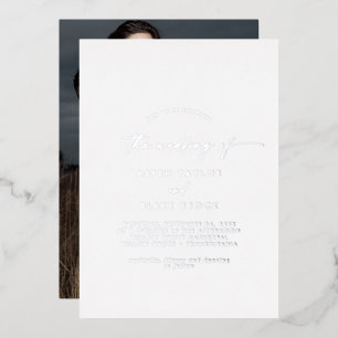Invitación Con Relieve Metalizado Boda fotográfico moderno con guión de Relieve meta