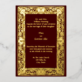 Invitación Con Relieve Metalizado Boda Fronteriza Persa Vintage