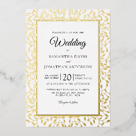 Invitación Con Relieve Metalizado Boda fronterizo de Relieve metalizado dorado de le