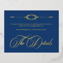 Boda Gótica de Rollo de Oro Azul Ornate Vintage