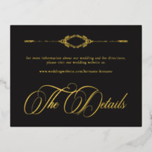 Boda Gótica de Rollo de Oro Negro Ornate Vintage