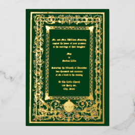 Invitación Con Relieve Metalizado Boda Iluminada "Medieval" Vintage