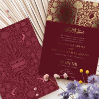 Boda Islámica de Lujo Burgundy y Dorado