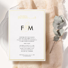 Invitación Con Relieve Metalizado Boda islámica moderna y sencilla
