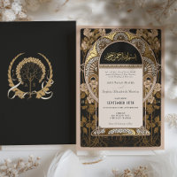 Boda Islámica Vintage Árbol de la Vida Dorado