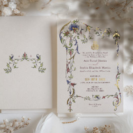 Invitación Con Relieve Metalizado Boda islámico con ornamento victoriano vintage
