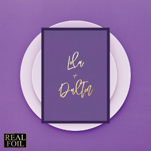 Invitación Con Relieve Metalizado Boda Minimal Elegante Con Borde De Tipografía En O