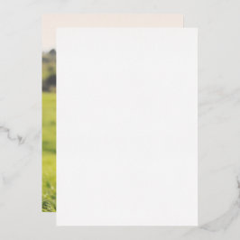 Invitación Con Relieve Metalizado Boda Minimalista con Foto en Hoja de Plata en el R