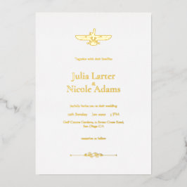 Invitación Con Relieve Metalizado Boda Minimalista de Parsis Navjote