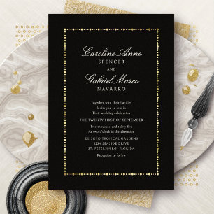 Invitación Con Relieve Metalizado Boda Minimalista Elegante