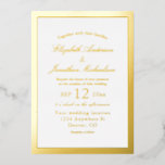 Invitación Con Relieve Metalizado Boda Minimalista elegante<br><div class="desc">Elegante invitación de Relieve metalizado boda minimalista con tipografía de escritura clásica</div>