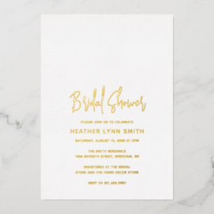 Invitación Con Relieve Metalizado Boda Minimalista Moderna
