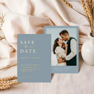 Invitación Con Relieve Metalizado Boda Minimalista Moderna Ahorra la Fecha