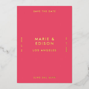 Invitación Con Relieve Metalizado Boda Minimalista Moderna Save the Date Simple