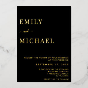 Invitación Con Relieve Metalizado Boda minimalista moderno