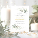 Invitación Con Relieve Metalizado Boda minimalista suave y elegante de la vegetación<br><div class="desc">Elegante y soñadora vegetación boda invitaciones de Relieve metalizado reales</div>