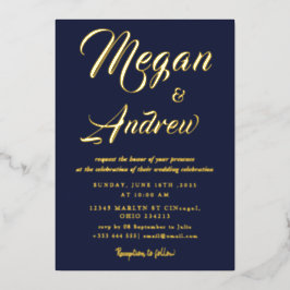 Invitación Con Relieve Metalizado Boda Moderna