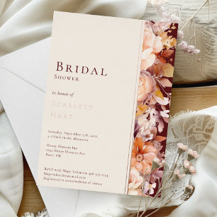 Invitación Con Relieve Metalizado Boda moderna con papel de aluminio otoñal floral b
