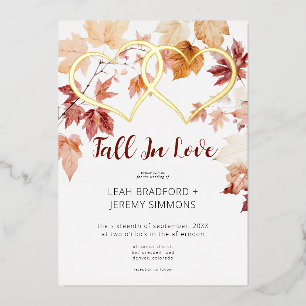 Invitación Con Relieve Metalizado Boda moderna de dos corazones que se enamoran