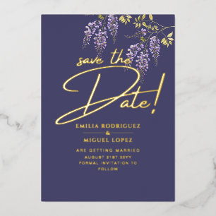 Invitación Con Relieve Metalizado Boda Moderna De Relieve metalizado dorado Real Sal
