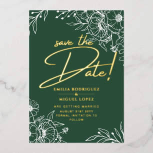 Invitación Con Relieve Metalizado Boda Moderna De Relieve metalizado dorado Real Sal