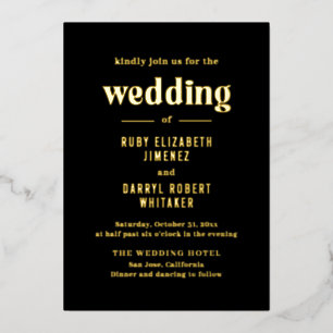 Invitación Con Relieve Metalizado Boda moderna de rubí negro