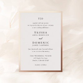 Invitación Con Relieve Metalizado Boda moderna de Trisha