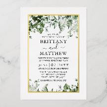 Boda Moderna Elegante Hiedra Salvia Verdor Dorado