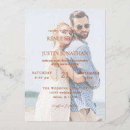 Invitación Con Relieve Metalizado Boda Moderna Foto 5 Vertical