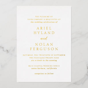 Invitación Con Relieve Metalizado Boda Moderna Limpia