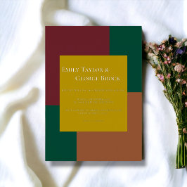 Invitación Con Relieve Metalizado Boda moderna minimalista colorida elegante y senci