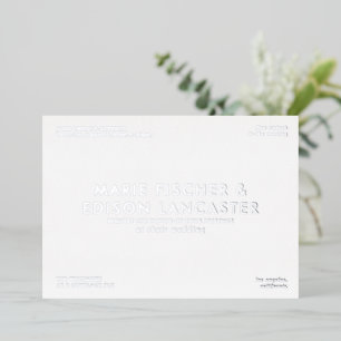 Invitación Con Relieve Metalizado Boda moderna minimalista simple elegante y encanta