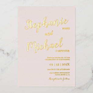 Invitación Con Relieve Metalizado Boda moderna real