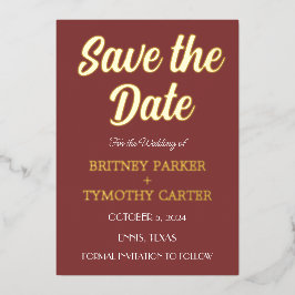 Invitación Con Relieve Metalizado Boda moderno de código QR foto de vino de Borgoña