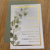 Boda moderno de Relieve metalizado dorado de hojas