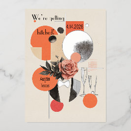 Invitación Con Relieve Metalizado boda moderno del siglo XIX, invitación al Relieve 