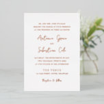 Invitación Con Relieve Metalizado Boda moderno elegante<br><div class="desc">Elegantes invitaciones de boda con un diseño sencillo con guion y fuentes serif.</div>
