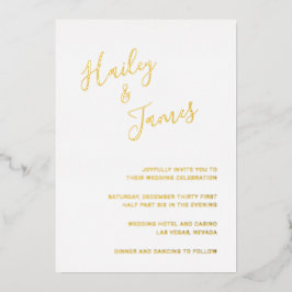 Invitación Con Relieve Metalizado Boda moderno elegante