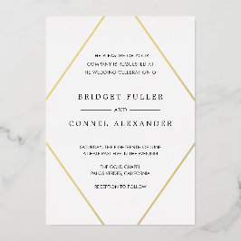 Invitación Con Relieve Metalizado Boda moderno geométrico de Bridget