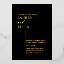 Boda moderno minimalista de oro negro