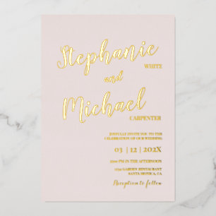 Invitación Con Relieve Metalizado Boda moderno real