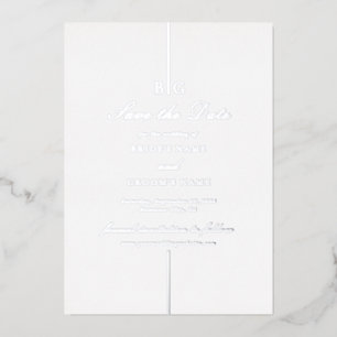 Invitación Con Relieve Metalizado Boda monograma de Relieve metalizado plateado real