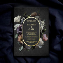 Boda negro floral negro oscuro Moody negrita