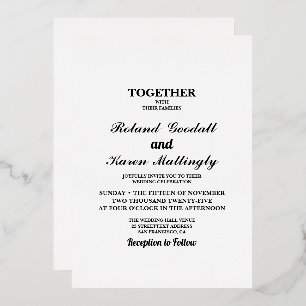 Invitación Con Relieve Metalizado Boda plano